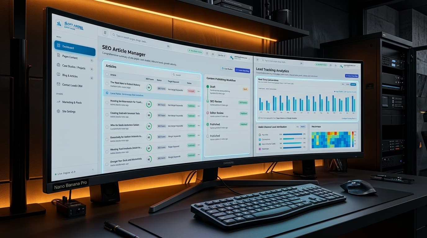 Soft Arena – AI-Powered Digital Agency Platform, Supabase Engine & Dynamic SEO Admin CMS Full Architecture