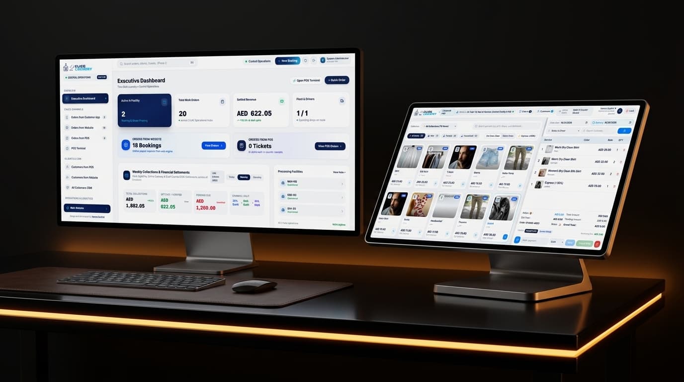 Two Click Laundry – Next.js Web App, Admin HQ & Cloud POS Interface 2