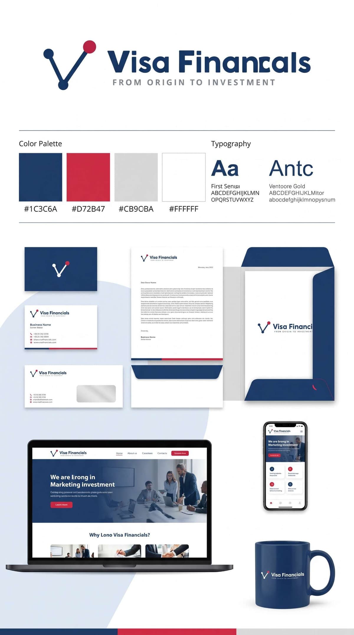 VisaFinancials – Complete US Financial-Legal Brand Identity, Logo Concept & Design System Interface 1